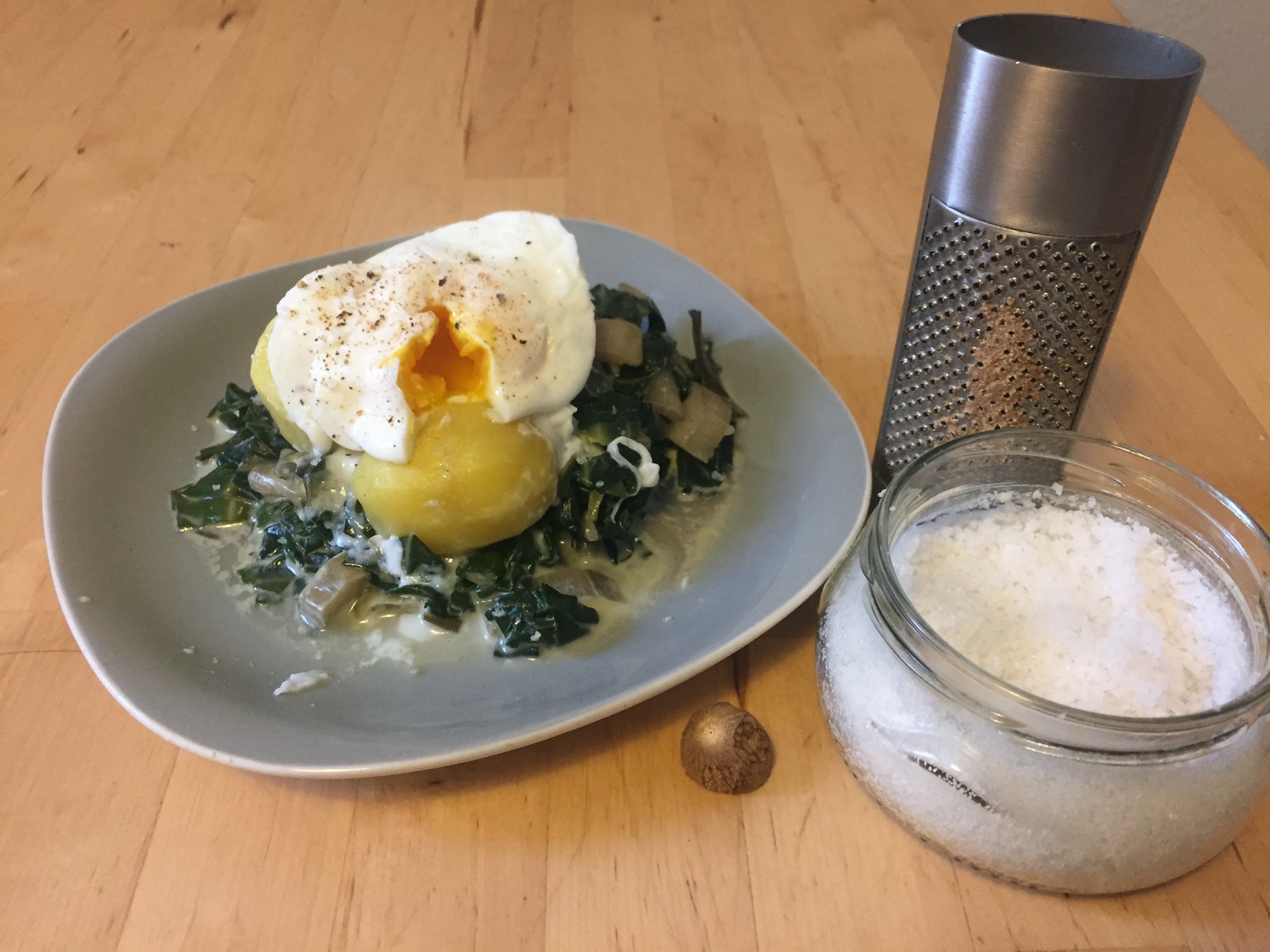 Poached Egg With Braised Chard