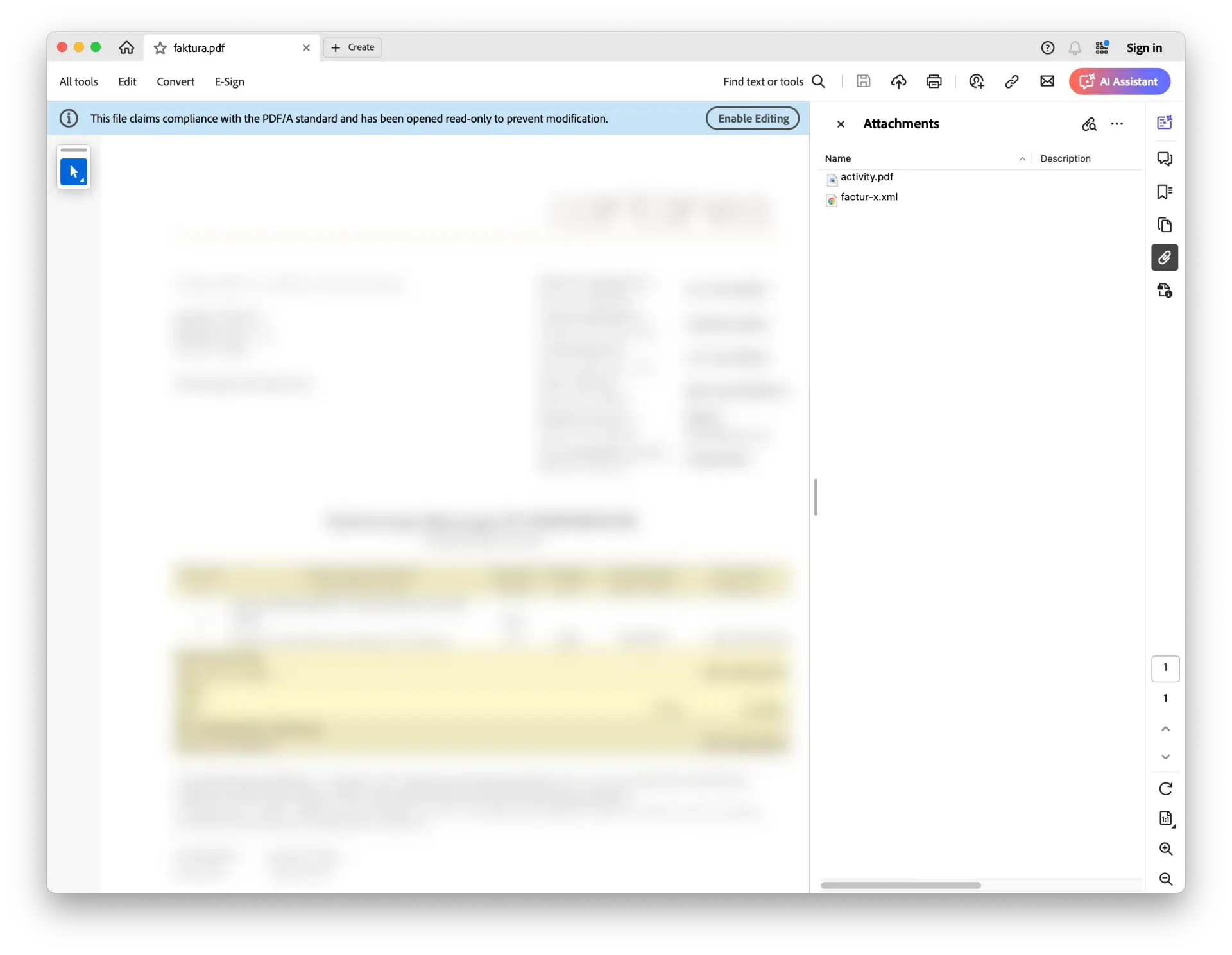 PDF attachments in Adobe Acrobat Reader